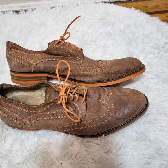 Donald J. Pliner Emeri Oxford Shoes Suede with Orange stitching size 13 main image 5